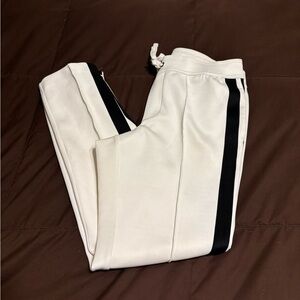 NWOT Pam & Gela White with Black Stripe Track Pants Sz M
